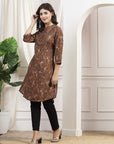 Ethnic Motif Printed A-Line Modal Chanderi Kurta