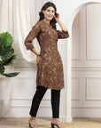 Ethnic Motif Printed A-Line Modal Chanderi Kurta