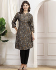 Ethnic Motif Printed A-Line Modal Chanderi Kurta