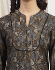 Ethnic Motif Printed A-Line Modal Chanderi Kurta