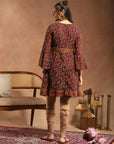 Floral Printed A-Line Poly Georgette Dress