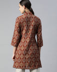 Ethnic Motif Printed Modal Chanderi High-Low Kurti