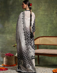 Linen Printed Kurta Set with Swarovski Detailing, Palazzo & Kotta Dupatta