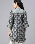 Ethnic Motif Printed Straight Modal Chanderi Kurti