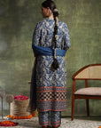 Paisley Wool Blend Kurta Set with Swarovski Detailing & Chiffon Dupatta