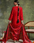 Samaira Silk Zari-Embroidered Kurta Set with Dupatta