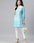 Printed A-Line Modal Chanderi Kurti