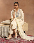 Ethnic Printed Cotton Cambric Kurta Set with Dupatta
