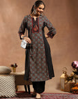 Pure Cotton Floral Kurta Set with Ari Embroidery