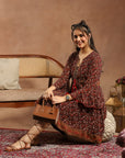 Floral Printed A-Line Poly Georgette Dress