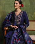 Samaira Silk Zari-Embroidered Kurta Set with Dupatta