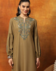 Rayon Kurti & Palazzo Co-Ord Set with Embroidered Yoke