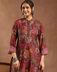 Floral Printed A-Line Modal Chanderi Kurta