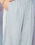 Spa Cotton Co-ord Set with Tonal Embroidery & Laced Sleeve