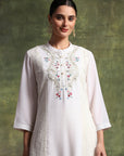 Crepe-Raschel Embroidered Kurta Set with Palazzo