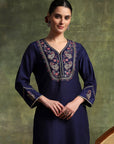 Samaira Silk Zari-Embroidered Kurta Set with Dupatta