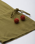Olive Viscose Kurti with Mandarin Collar & Embroidered Yoke