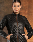 Ponzi Quilted Jacket with High Collar & Zip Closure