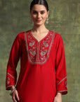 Samaira Silk Zari-Embroidered Kurta Set with Dupatta
