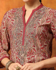 Ethnic Motif Printed Kurta with Zari Embroidery, Garara & Sequin-Laced Dupatta