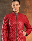 Ponzi Quilted Jacket with High Collar & Zip Closure