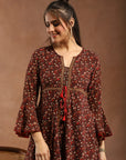 Floral Printed A-Line Poly Georgette Dress