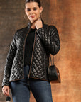 Ponzi Quilted Jacket with High Collar & Zip Closure