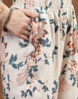 Orange Floral Kurta Set with Mandarin Collar & Laced Bell Sleeves