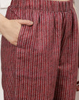 Maroon Modal Chanderi Floral Kurta Set with Palazzo