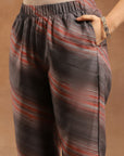 Floral Printed Silk Kurta Set with Sewroskie Work & Printed Dupatta