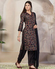 Sequin Embroidered Modal Chanderi Kurta Set with Printed Salwar & Lace Dupatta