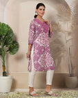 Abstract Printed A-Line Tunic with Sewroskie Work