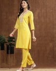 Bandhani Printed A-Line Rayon Kurta & Palazzo Set with Embroidery