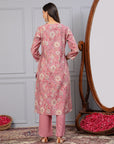 Solid Straight Woolen Kurta Set with Embroidered Yoke & Full Length Sleeves