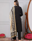 Solid A-Line Poly Slub Kurta Set with Khadi Silk Dupatta