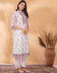 Ethnic Printed A-Line Poly Georgette Kurta Set with Sewroskie Work