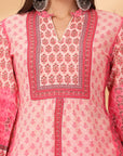 Placement Printed Poly Muslin Straight Kurta Set with Sewroskie Work