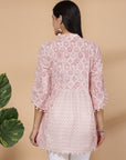 Floral Printed Straight Cotton Top with Flared Sleeves