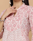 Floral Printed Straight Cotton Top with Flared Sleeves