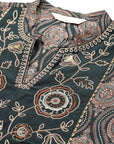 Ethnic Motif Printed Straight Modal Kurta with Embroidery