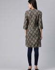 Ethnic Motif Printed Straight Modal Kurta with Embroidery