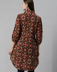 Ethnic Motif Printed High-Low Poly Viscose Kurti