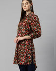 Ethnic Motif Printed High-Low Poly Viscose Kurti
