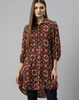 Ethnic Motif Printed High-Low Poly Viscose Kurti