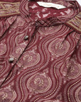 Ethnic Motif Printed Straight Modal Chanderi Shirt