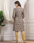 Ethnic Motif Printed A-Line Modal Chanderi Kurta
