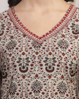 Ethnic Motif Printed A-Line Modal Chanderi Kurta