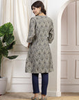 Ethnic Motif Printed A-Line Modal Chanderi Kurta