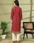 Floral Printed Flared Rayon Kurta for Women