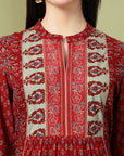 Floral Printed Flared Rayon Kurta for Women